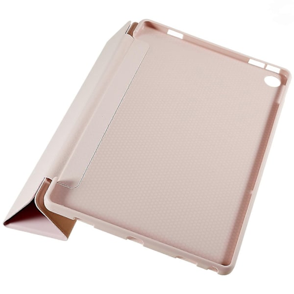 Til Lenovo Tab M10 Plus (3. generation) Tri-fold Stand PU Læder + Silikone Beskyttelsesetui Tablet Anti-drop Stødsikkert Cover-Xin Pink