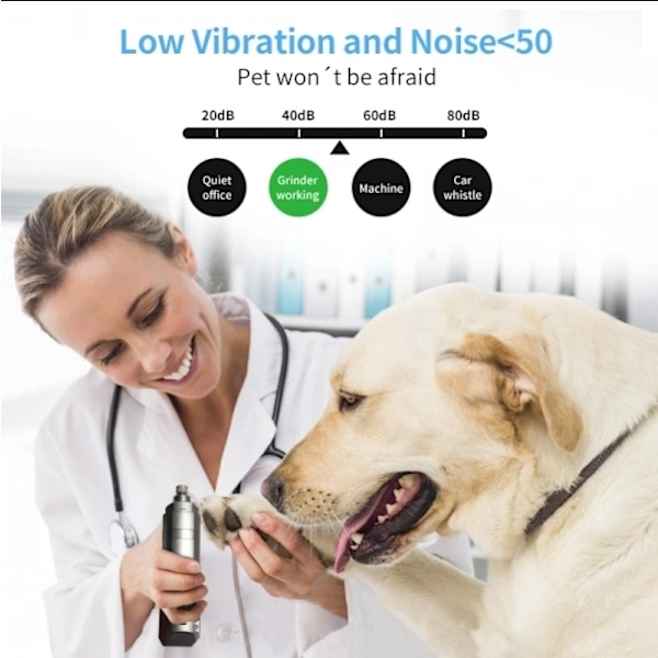 Stille Elektrisk Kloskjerper for Hund, Svart-xindaren