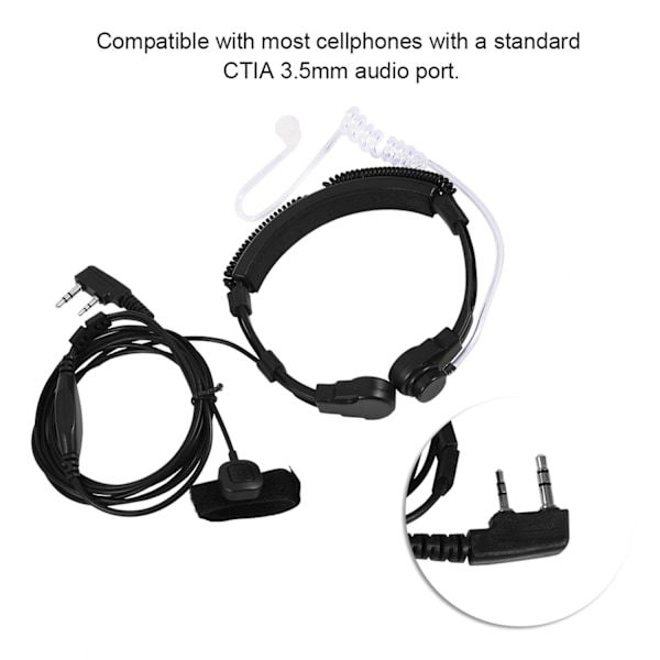 Halsmikrofon Øretelefon Akustisk Munnstykke PTT for Baofeng UV5R 2-veis Radio Walkie Talkie-Xin