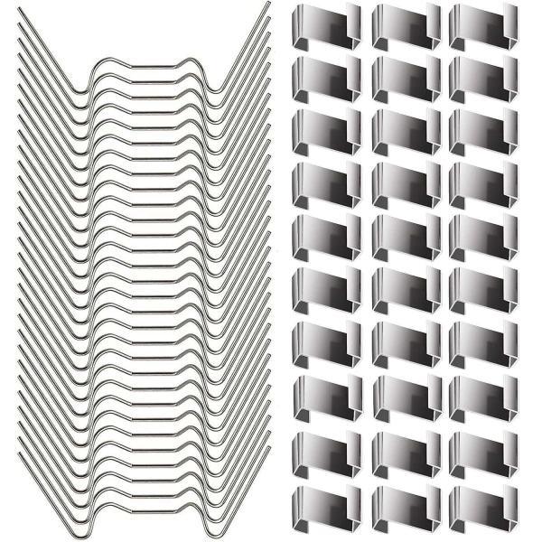 100 stk. drivhusklemmer til glas - rustfrit stål drivhusvindueklemmer glasrudebeslag - 50 stk. drivhus-Xin