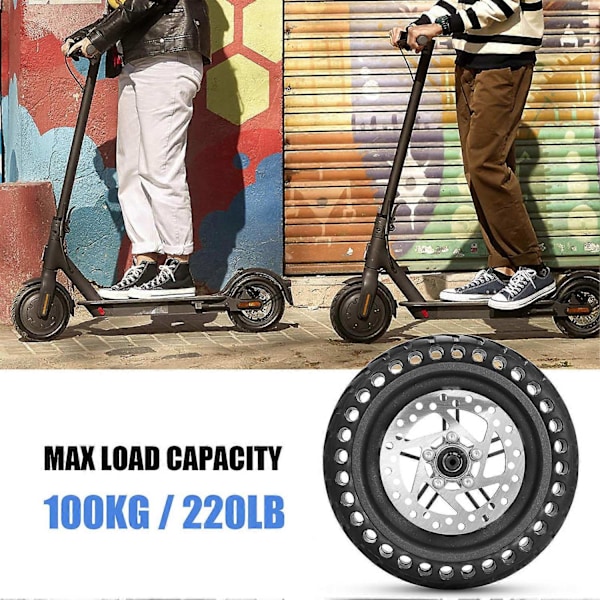 Elektrisk sparkcykel bakdäck med hjulnav skivbroms set 8,5 tum Solid elektrisk sparkcykel hjulbyte Kompatibel med Xiaomi M365 -xindaren