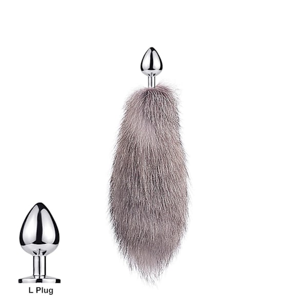Haleplugg Foxehale Katte Små Rekvisitter Ekte Hår Liten Hale Avtakbar Hund Lek Sp-Xin Silver Fox L