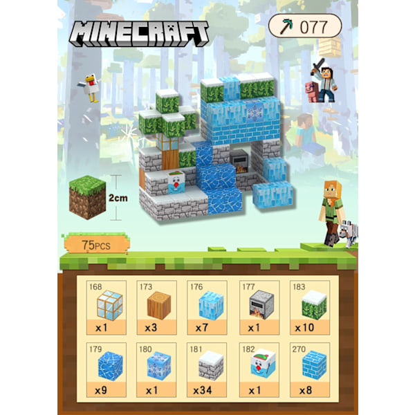 Minecraft rakennuspalikat (sisältää 75 kuusikulmaista magneettilelua, iglu) - xindaren Snow hut
