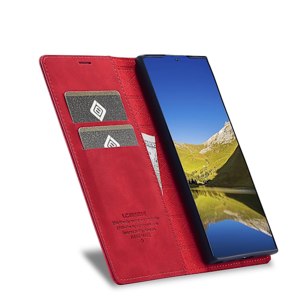 LC.IMEEKE Magneettinen nahkakotelo Samsung Galaxy S22 Ultra-Xin -puhelimelle Red