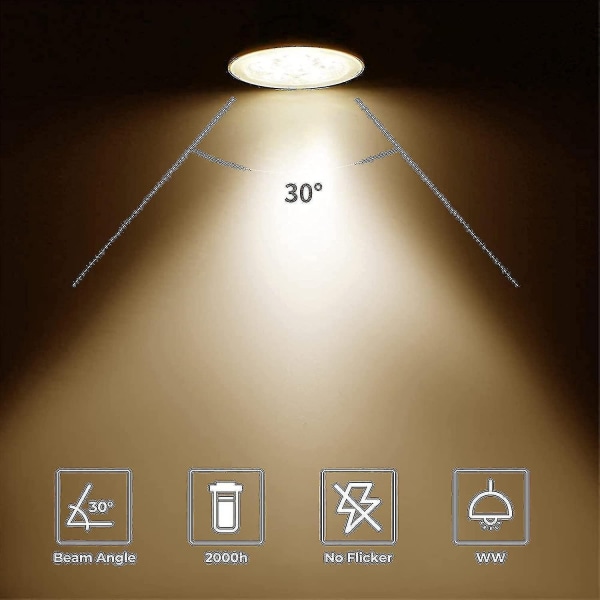 Förpackning med 8 halogenlampor Gu5.3 Mr16 35w 12v Dimbar - varmvit 2800k, 400 lumen, täck Jz [DB]-Xin