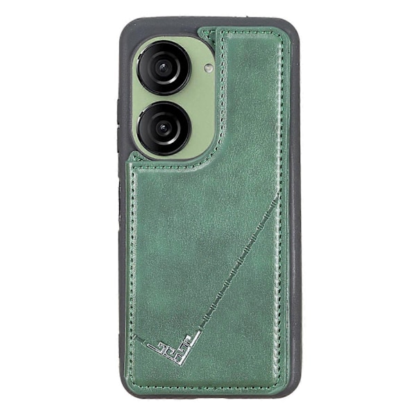 Kompatibel med Asus Zenfone 9 5G/Zenfone 10 5G Deksel PU Lær+TPU Kortholder Støtte Telefon Shell-xindaren Style A
