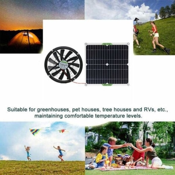 Solpanel 100W Monokristallin Kisel Solpanel Solfilm 12V Solfläkt 10 Tum Mini Kylfläkt Solfläkt-xindaren