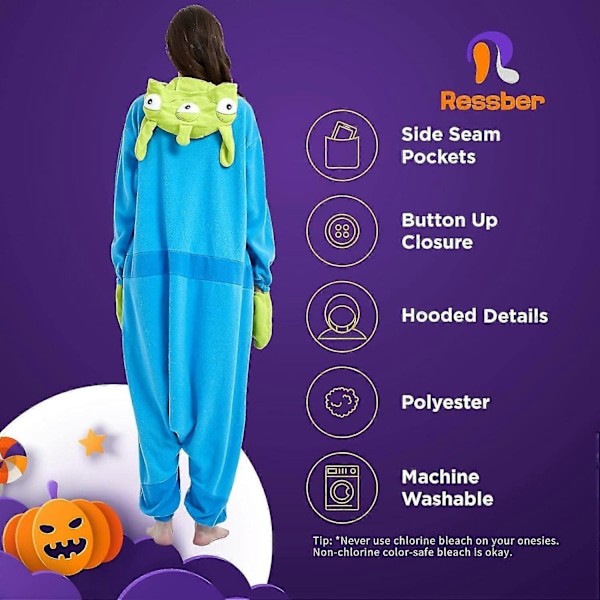 Vuxen Onesie Pyjamas Djur Onesie Halloween Kostym Julpyjamas Onesie-Xin Aliens Medium