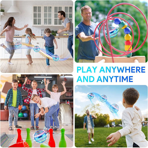 Flyvende boldbold, 2023 opgraderet flyvende boldlegetøj, håndstyret boomerang svævebold, flyvende spinner med uendelige tricks, julegave til børn-Xin Blå