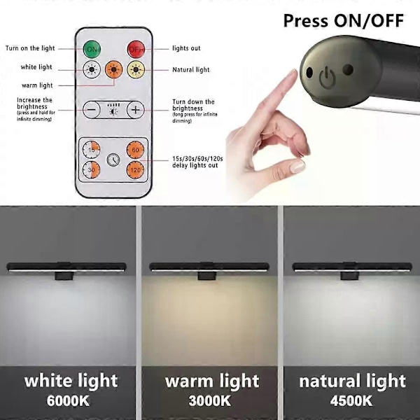 Trådlösa Bildlampor Dimbar Darttavla Lampa Uppladdningsbara Konstdisplaylampor - xindaren 30cm-1.8W