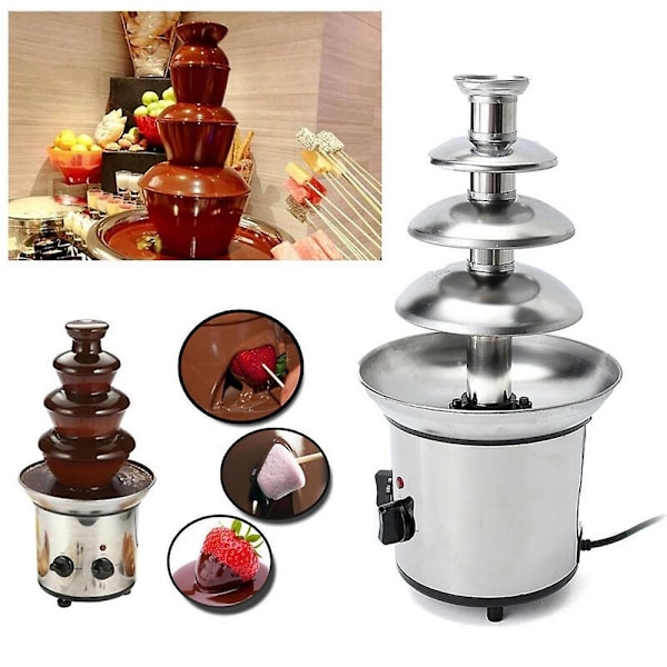 Suklaalähde, 4-kerroksinen sähköinen sulatuskone, Fondue-pottisetti, suklaakarkkeja varten, Ranch-xindaren