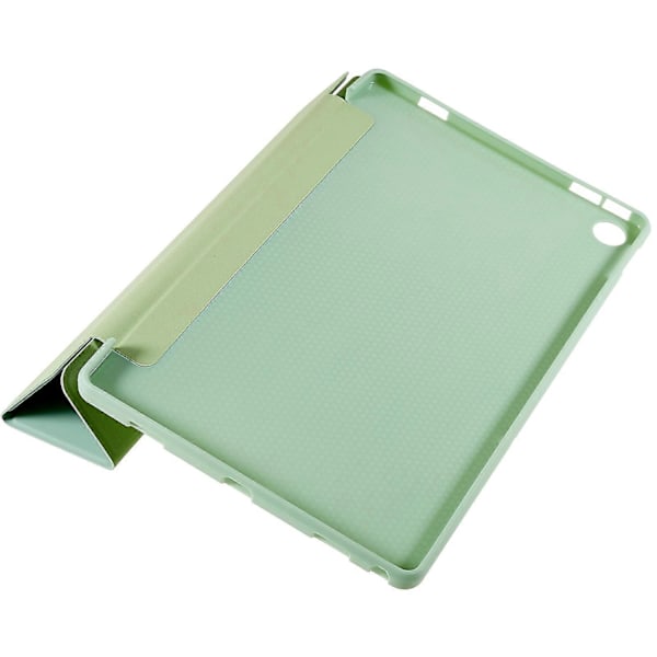 Til Lenovo Tab M10 Plus (3. generation) Tri-fold Stand PU Læder + Silikone Beskyttelsesetui Tablet Anti-drop Stødsikkert Cover-Xin Green