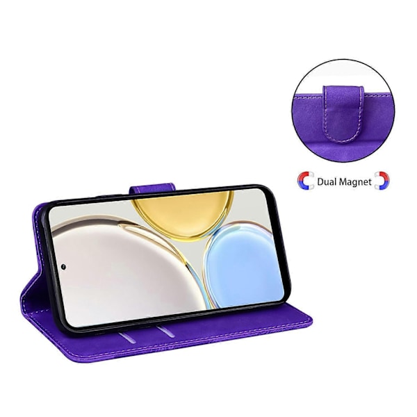 for Honor Magic 5 Lite 5G / X40 5G/X9a 5G Sommerfugl Print Fuld Beskyttelse Cover Læder Wallet Stand Telefon Case-Xin Purple