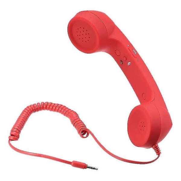 3,5 mm Universal Retro Telefonlurs Hörlurar Mikrofon för Mobiltelefoner - Xin Red