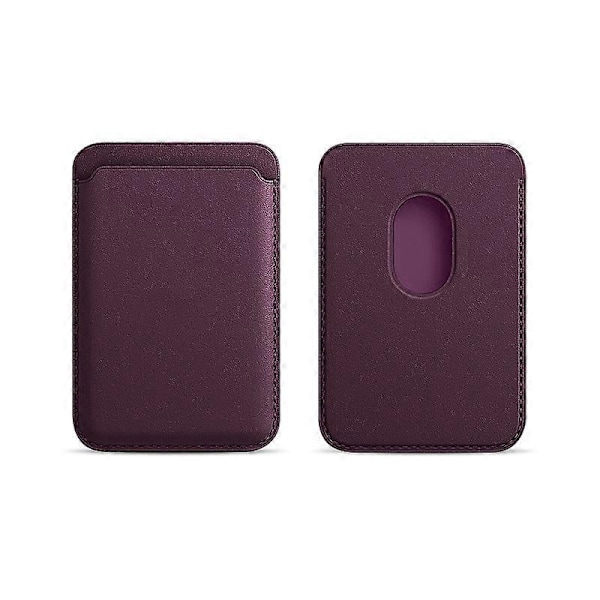 För Magsafe Magnetiskt Läder Kortfack Plånboksfodral för iPhone 14 Pro Max 13 12 11 XS XR X 7 8 Plus Mini Skyddsfodral Tillbehör-Xin Dark Purple