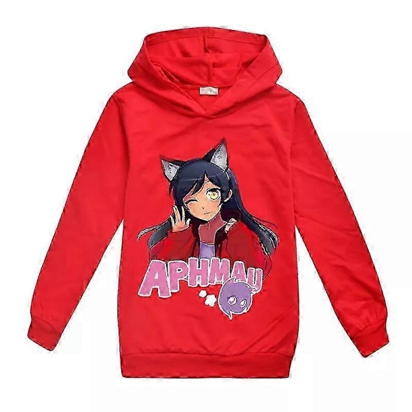 Ny Pojkar Flickor Casual Långärmad Hoodie Aphmau Barn Huvtröja Tröjor Toppar Present-Xin Red 13-14Years