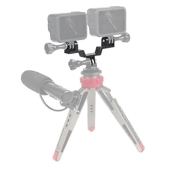 Kamera Holder Brakett Dobbel Stativfeste Tripod Adapter Utvidelse for Go Pro Hero 10 9 8 7 6 Sports-Xin