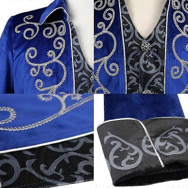 Miesten Steampunk Vintage Takki, Goottilainen Viktoriaaninen Smokkitakki - Xin RED L
