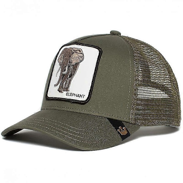 Baseball Cap Snap Mesh Hip Hop Brevbroderede Hat Udendørs Solhatte-Xin EAG-ELEPHANT