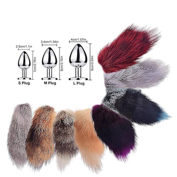Haleplugg Foxehale Katte Små Rekvisitter Ekte Hår Liten Hale Avtakbar Hund Lek Sp-Xin Purple M