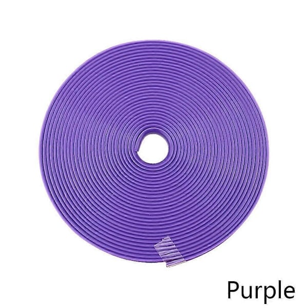 8M/Rulle Bilhjul Nav Däck Skyddsring Anti-kollisionsremsa Gummi Formning Trim Däckskydd Linje-xindaren purple