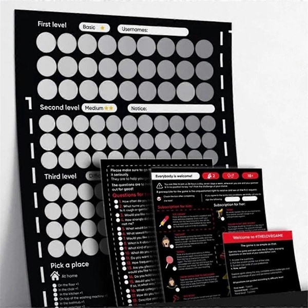 Spill Skrapeplakat Spill Par Valentinsdagsgave Veggklistremerke Hennes og For Hennes-Xin