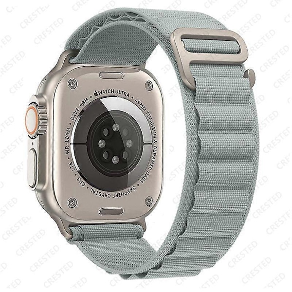 Hihna Alpine Loop Nylon -rannekorulle correa iwatch Series Ultra 8 SE 7 6 3 5 Yhteensopiva Apple Watch -hihna-Xin light gray1 38mm 40mm 41mm