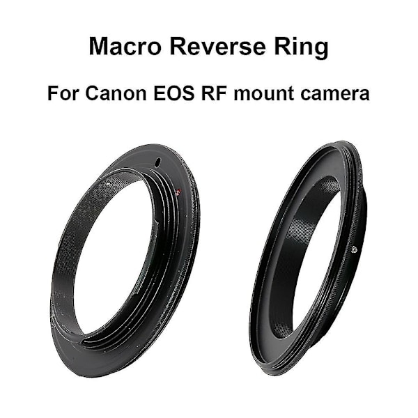 Makro-omvendingsadapterring for Canon EOS RF-feste 49/ 52/ 55/ 58/ 62/ 67/ 72/ 77mm for Canon EOS R EOS RP EOS R5 EOS R6 EOS R7-Xin 49mm