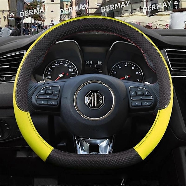 Passer til MG HS ZS EV MG3 3SW MG5 MG6 MG7 ZR EHS EZS GT 9 Farver Bil Ratdæksel PU Læder Anti-slip Autodele - Xin O shape Orange