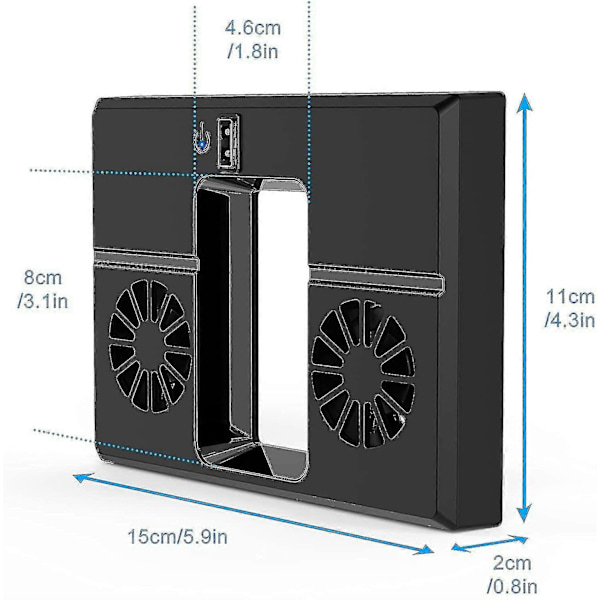 USB-kylfläkt Kompatibel med Xbox Series X-konsol, Kylsystem Kompatibelt med Xbox Series X med 2 Kylfläktar och 2.0 USB-port -xindaren