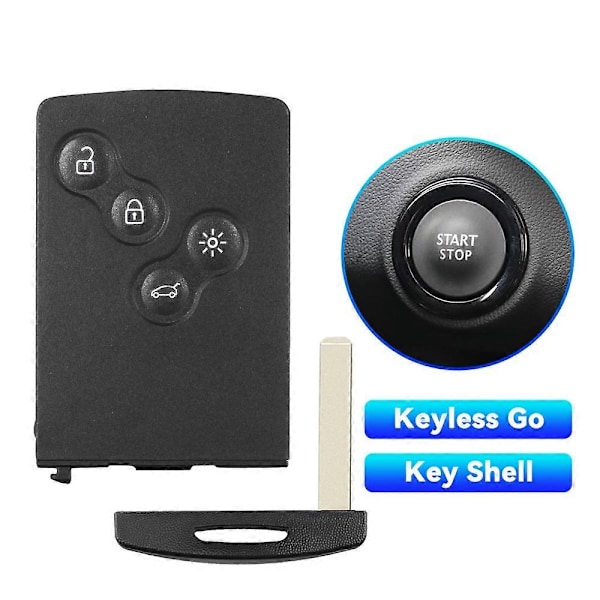 Fjärrnyckelfodral för Renault Koleos Clio Megane Scenic Laguna 4 Knappar Blad Smart Fjärrnyckelskal Nödinsats-Xin model 1