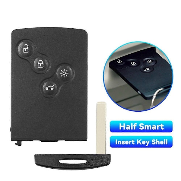 Fjärrnyckelfodral för Renault Koleos Clio Megane Scenic Laguna 4 Knappar Blad Smart Fjärrnyckelskal Nödinsats-Xin model 3