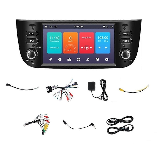 Android 2 Din Bilradio Kompatibel med Punto 2010-2016 2012-2015 Multimedia Spelare Wifi GPS Navigation Stereo-xindaren