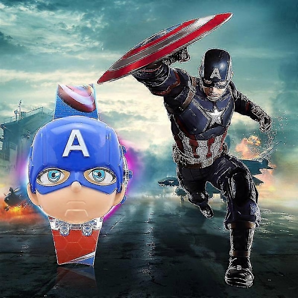 Blinkande Musikklocka Barnleksaker Pojkar Flickor Marvel Avengers Ljusande Klocka-Xin Captain America