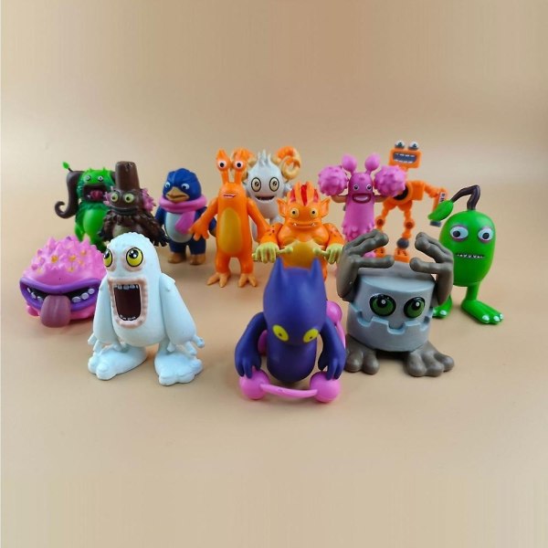 My Singing Monster Figur Set Leksak Singing Monster Figurer Plast Leksaker Dockfigurer Wubbox Actionfigurer Maw Julgåva[HK]-Xin a