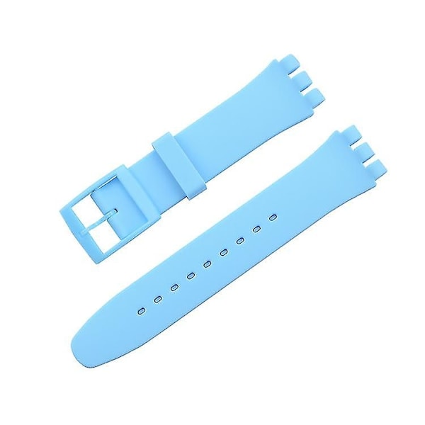 Passer til Swatch jelly tre-øje klassisk 12/17/19/20MM tre-takket stjerne silikonerem - Xin Light Blue 19mm