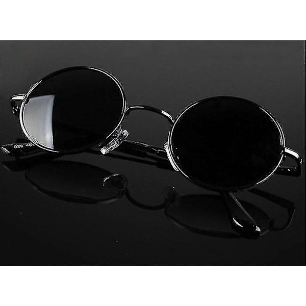 Retro Klassisk, Vintage Runde Polariserede Solbriller-Xin Black