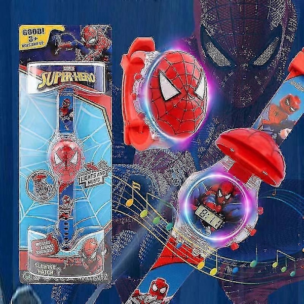 Vilkkuva musiikkikello lasten lelut pojat tytöt Marvel Avengers valoisa kello-Xin Spiderman