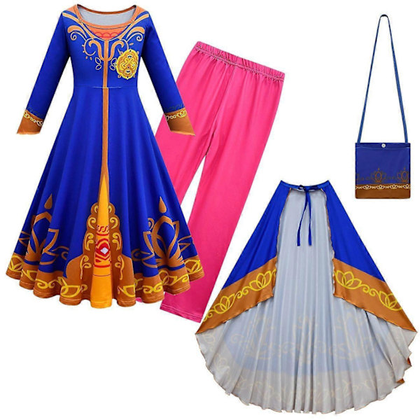 Mira Royal Detective lasten cosplay sininen mekko Halloween-asu taaperoille vauvatytöille joulu pitkähihaiset juhlapuvut - Xin dress pants cape bag 140cm