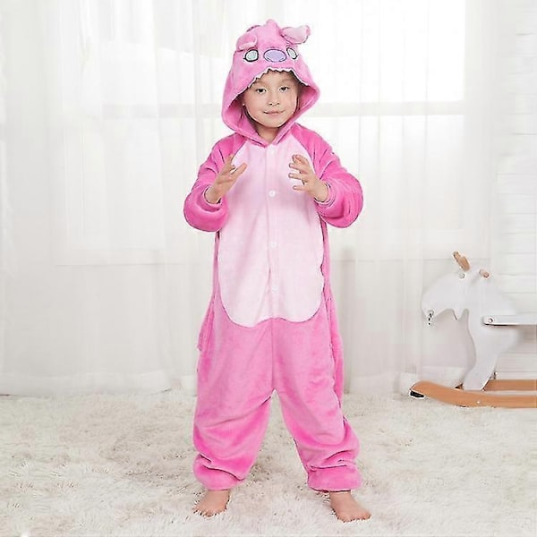 Sininen Poikien Stitch Sarjakuva Eläin Yksiosainen Pyjama Esiintymisasu Lasten Kotivaatteet-Xin pink 120cm