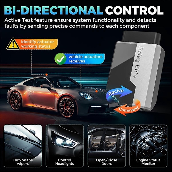 Ediag Elite OBD2 Scanner Alle Systemer Bil Diagnostisk værktøj 15 Service Tovejs Kontrol OBD2 Diagnostisk værktøj - xindaren