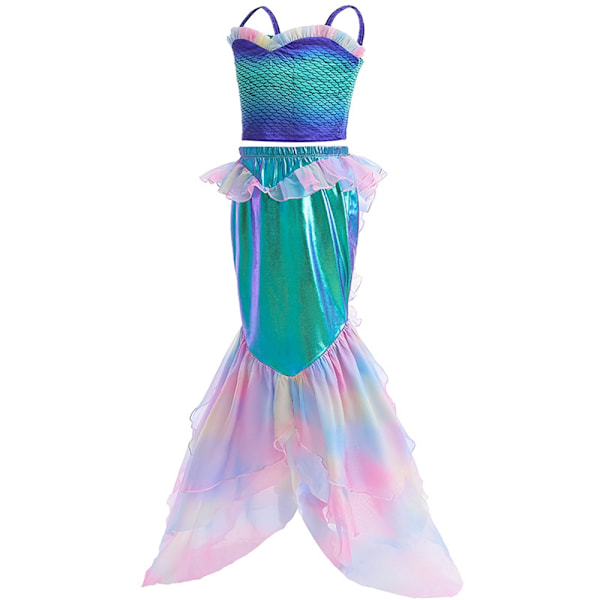 Den Lille Havfrue Prinsessekjole Kostume Piger Kostume Festkjole-Xin 120cm