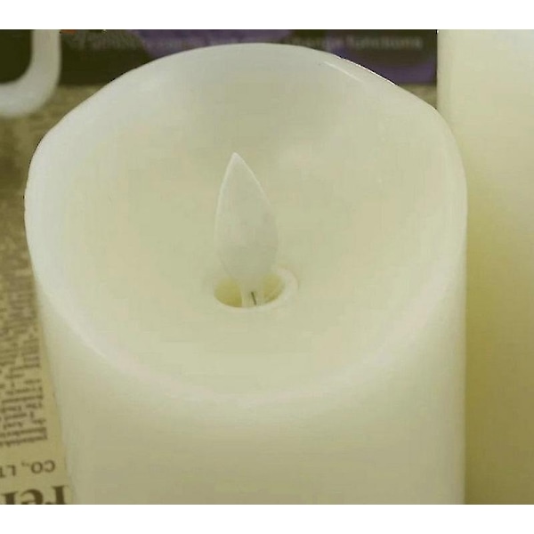 USB oppladbart flammeløst elektrisk lys elfenben dryppfritt parafin dansende veke søylelys hjemmebar bryllup jul-Xin Set of 10-12.5-15CM