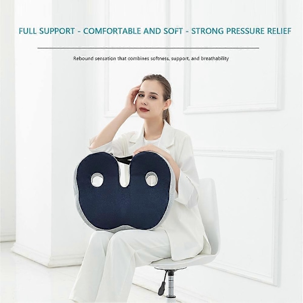 Sits Bein Smertelindrende Pute for Kontorstol Memory Foam Komfort Isjias Tuberositas Pute - xindaren blue