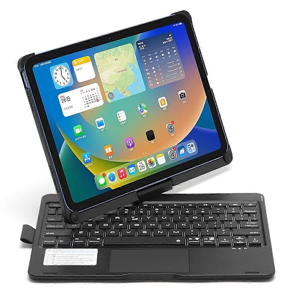 för iPad 10.9 (2022) Trackpad Bakgrundsbelyst Tangentbord med Tablet Fodral-Xin Black