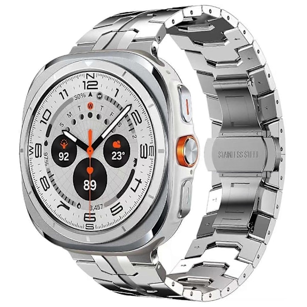 för Samsung Galaxy Watch Ultra 47mm Butterfly Spänne Titanlegering Klockarmband - Silver-Xin Silver