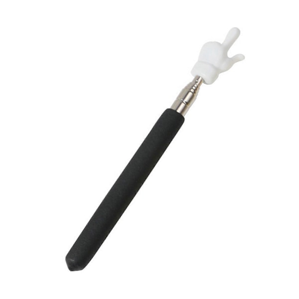 Uttrekkbar lærerpeker, farget, sklisikkert håndtak, fingerdesign, teleskopstang i rustfritt stål, multifunksjonell lang veiledningspeker for undervisning - xindaren Black