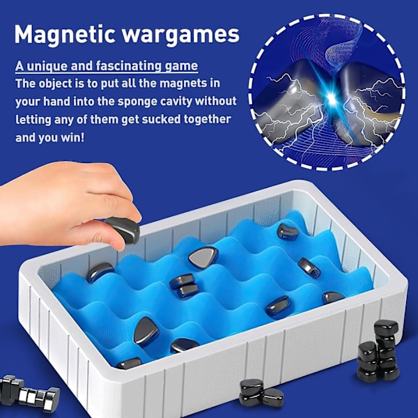 Magnetisk Sjakkspill Brikker, Magnetisk Effekt Sjakksett Kamp Sjakkbrett, Morsomt Bordspill med Magnet, Utdannende Dame Spill, B-Xin Magnetic Chess Game