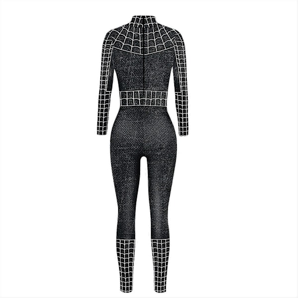 Sexy Bodysuit Sort Spider Woman Spandex Jumpsuit Halloween Cosplay Kvinder Superhelt Kostume-Xin Mask M