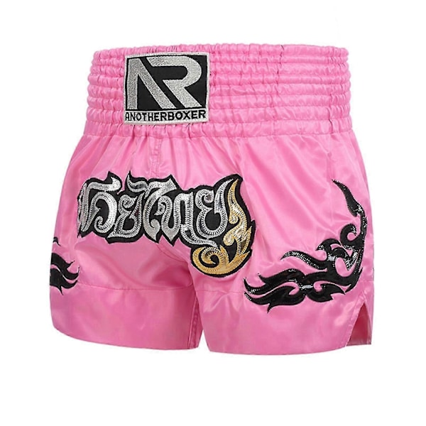 Bokseshorts for menn - Anti-friksjon Muay Thai Shorts - Xin Pink M
